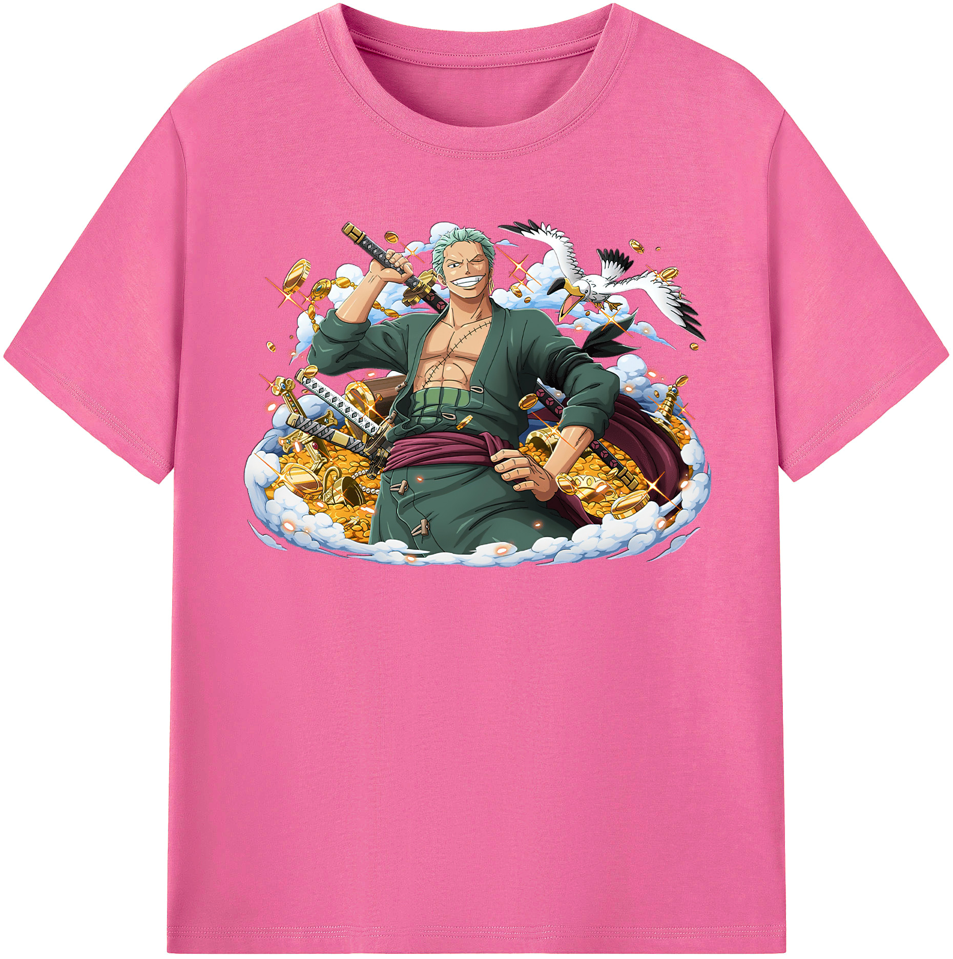 ワンピース ロロノア・ゾロ ONE PIECE Roronoa Zoro レディースカジュアルプリントTシャツ（綿100％）